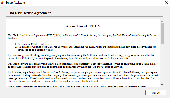Agreement window
