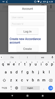 Example of the in-app registration screen