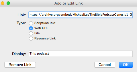 Creating a link to a webpage in an Edit window Creating a link to a webpage in an Edit window