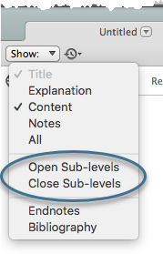 Paper Show Menu Sub-levels